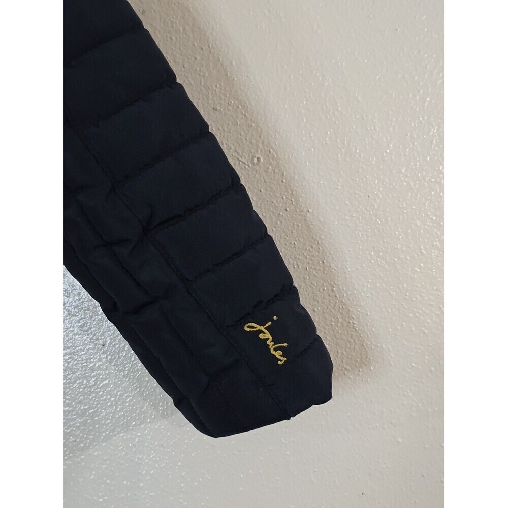 Joules Kids Navy Quilted Puffer Jacket Faux Fur Hood Size 4 Years - Picture 8 of 14
